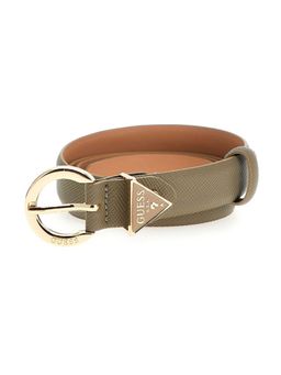 Guess - Women Olive Polyester Textured Belt