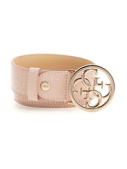 Guess - Women Peach Polyester Textured Belt