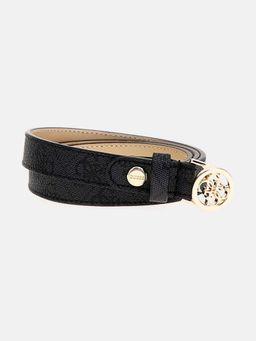 Guess - Women Black Pu Textured Belt