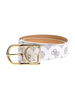 Guess - Women White Polyester Printed Belt