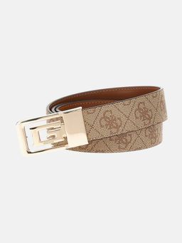 Guess - Women Beige Polyester Textured Belt