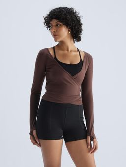 Cava Athleisure - Brown Adpt Wrap Top