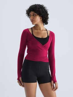 Cava Athleisure - Maroon Adpt Wrap Top
