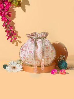 AMYRA - Mogra Scallop Potli Baby Pink