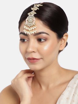 Laida - Women Gold-Plated Kundan-Studded Handcrafted Maangtikka
