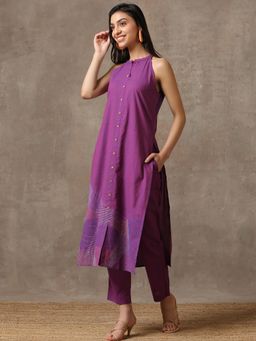 Okhai - Thoughtful Pure Cotton Hand Embroidered Kurta Pant (Set of 2)