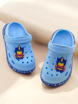 Yellow Bee - Robot Hero Clogs for Boys-Light Blue