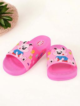 Yellow Bee - Playful Puppy Slippers for Girls-Dark Pink