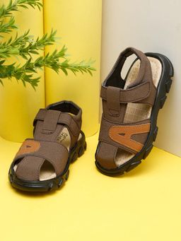 Tiny Bugs - Boys Casual Velcro Sandals -Brown