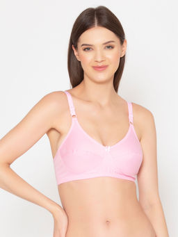 Groversons Paris Beauty - Wireless Seamless Full Coverage Tshirt Bra-Pink