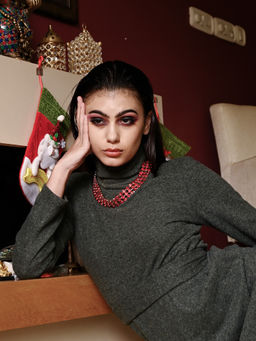 Odette - Red Artificial Crystal Layered Statement Necklace