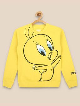 Kidsville - Tweety Printed Yellow Sweatshirt For Girls