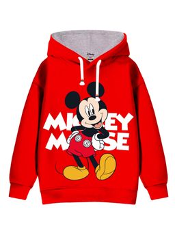 Kuchipoo - Boys Regular Fit Full Sleeves Graphic Printed Red Hoodie