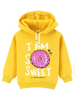 Kuchipoo - Boys Regular Fit Full Sleeves Graphic Printed Yellow Hoodie