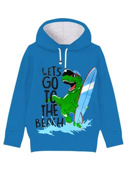 Kuchipoo - Boys Regular Fit Full Sleeves Graphic Printed Blue Hoodie