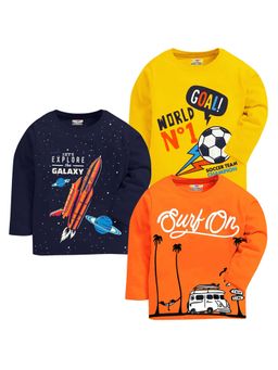 Kuchipoo - Boys Regular Fit Graphic Multi-Color T-Shirts (Pack of 3)