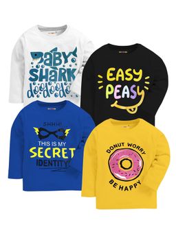 Kuchipoo - Boys Regular Fit Graphic Multi-Color T-Shirts (Pack of 4)