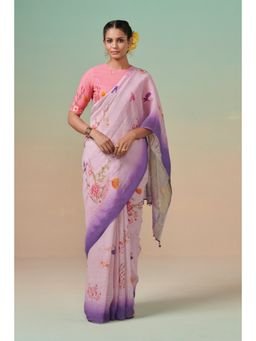 Dressfolk - Handwoven Printed Linen Saree without blouse