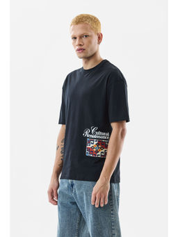 Snitch - Black Printed Oversized Fit T-Shirt