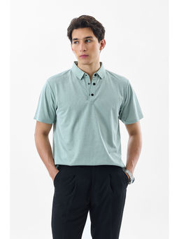 Snitch - Green Stripes Regular Fit Polo T-Shirt