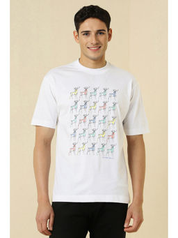 Allen Solly - White Printed Oversized Fit T-Shirt