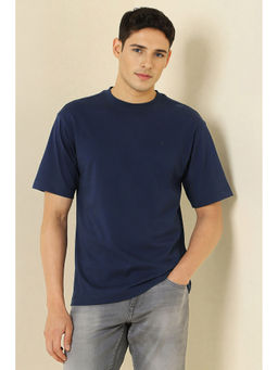 Allen Solly - Navy Blue Printed Oversized Fit T-Shirt
