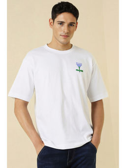 Allen Solly - White Printed Oversized Fit T-Shirt