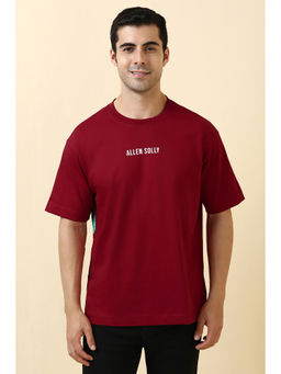 Allen Solly - Maroon Printed Oversized Fit T-Shirt