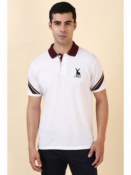 Allen Solly - White Solid Regular Fit Polo T-Shirt
