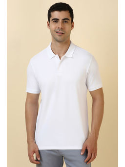 Allen Solly - White Solid Regular Fit Polo T-Shirt