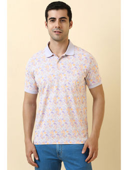 Allen Solly - White Printed Regular Fit Polo T-Shirt