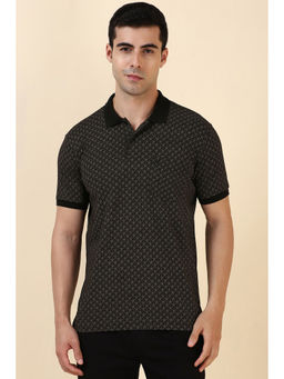 Allen Solly - Black Printed Regular Fit Polo T-Shirt