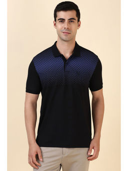 Allen Solly - Black Printed Regular Fit Polo T-Shirt