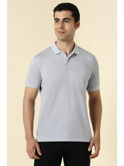 Allen Solly - Grey Printed Regular Fit Polo T-Shirt