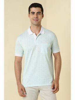 Allen Solly - Green Printed Regular Fit Polo T-Shirt