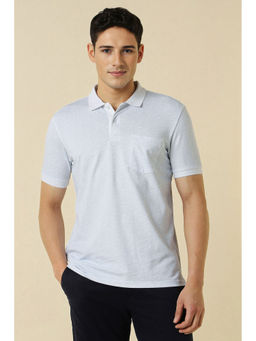 Allen Solly - White Printed Regular Fit Polo T-Shirt