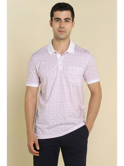 Allen Solly - Purple Printed Regular Fit Polo T-Shirt