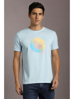 Louis Philippe - Blue Printed Slim Fit T-Shirt