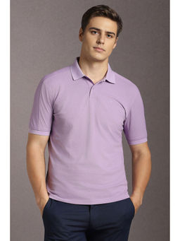 Louis Philippe - Purple Solid Regular Fit Polo T-Shirt