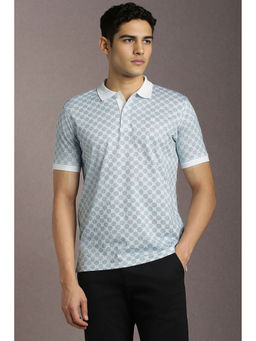 Louis Philippe - Grey Printed Regular Fit Polo T-Shirt