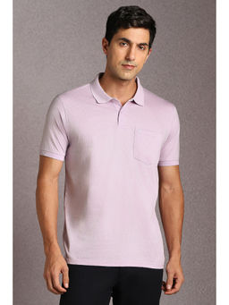 Louis Philippe - Purple Printed Regular Fit Polo T-Shirt