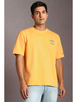 Louis Philippe - Yellow Printed Relaxed Fit T-Shirt