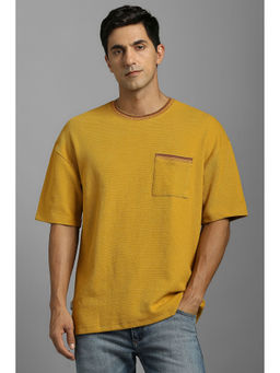 Louis Philippe - Yellow Solid Regular Fit T-Shirt