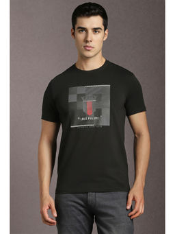 Louis Philippe - Black Printed Slim Fit T-Shirt