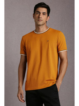 Louis Philippe - Yellow Solid Slim Fit T-Shirt