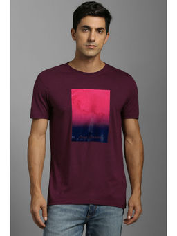 Louis Philippe - Purple Printed Slim Fit T-Shirt
