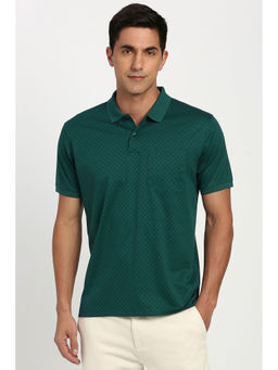 Peter England - Green Printed Regular Fit Polo T-Shirt