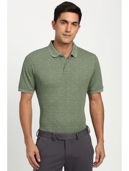 Peter England - Green Printed Regular Fit Polo T-Shirt