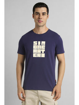Simon Carter - Navy Blue Printed Slim Fit T-Shirt