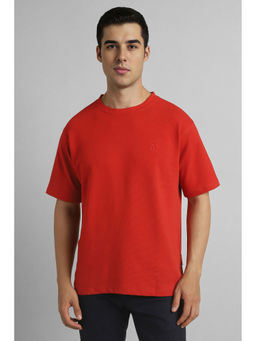 Simon Carter - Red Textured Relaxed Fit T-Shirt